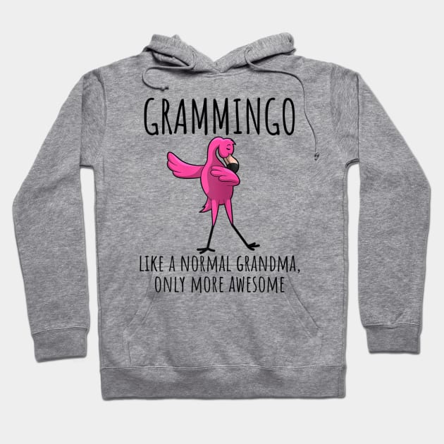Womens Grammingo Like A Grandma Only Awesome Dabbing Flamingo Gift Hoodie by KIMIKA